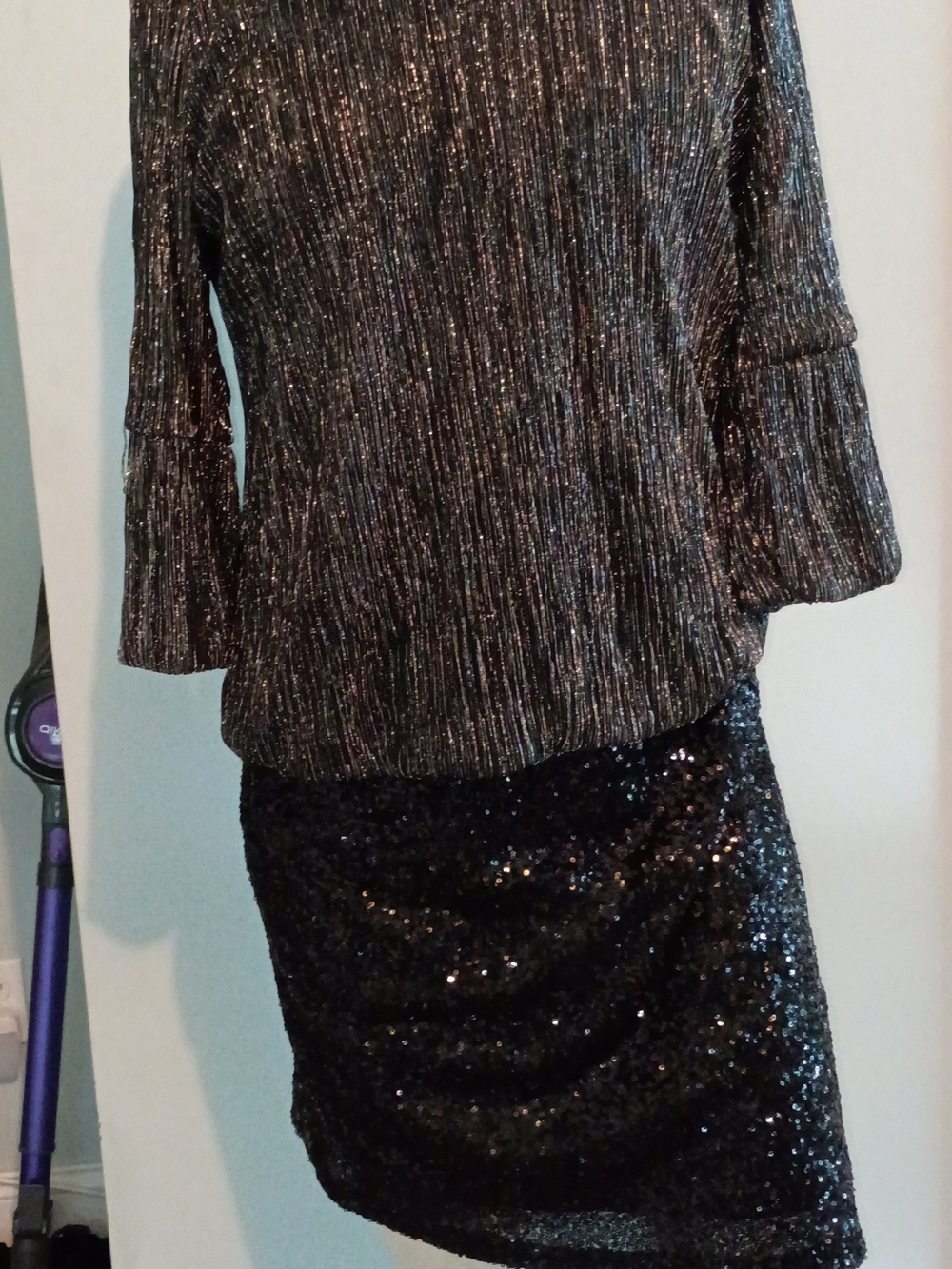 Black Sequin Pencil Skirt - Women's Sparkle Evening Skirt